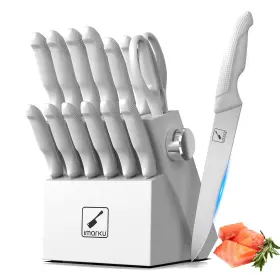 CW15-GRAYISHWHITE IMARKU Kitchen Knife Set Knives Steel