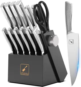 705353389924 IMARKU Knife Set Kitchen Block High Carbon