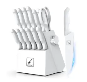 850065367446 IMARKU Knife Set Block Sharpener Sharp Steel