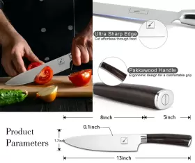 B01DDBJF12 IMARKU Chef Knife Sharp Kitchen Hc Steel Paring #3