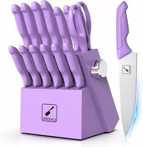 I-KS0429PU IMARKU Steel Kitchen Knife Set Block