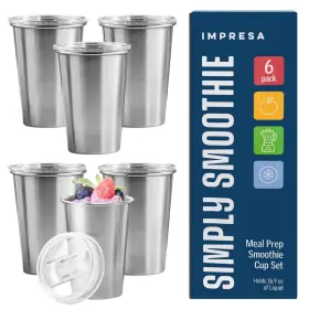 B0C6YLBTRV IMPRESA Steel Smoothie Cups Lids Glossy