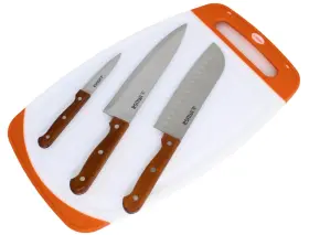 094046710009 IMUSA Musa Steel Knife Set Cutting Board Mincing