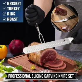 860007917653 IRON GRILLERS Slicing Carving Knife Set Bbq #2