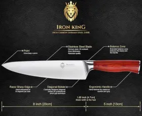 4414 IRON KING Chef Knife High Carbon Steel Kitchen