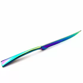 739536924191 JASHII Steel Mirror Rainbow Serrated Steak Knife #3