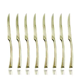 KAYACHAMPAGOLDSTEAKKN8P JASHII Steel Steak Knife Utensil Set