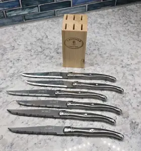 219335164425 JEAN DUBOST Laguiole Steak Knife Block Set #2