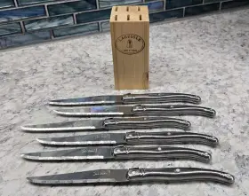 219335164425 JEAN DUBOST Laguiole Steak Knife Block Set