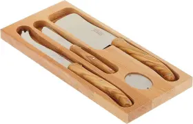 JD97-13536 JEAN DUBOST Cheese Knife Set French Finish Wood #2