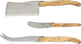 JD97-13536 JEAN DUBOST Cheese Knife Set French Finish Wood