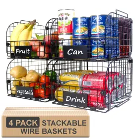 B0BRHW2YRW JOBEN OLIGEY Stackable Wire Baskets Kitchen Pantry
