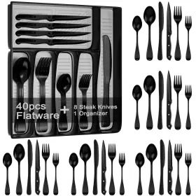 010010 JUNLIN Silverware Set Drawer Organizer Steel Cutlery