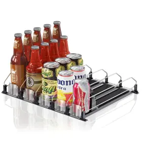 B0CMWF8VBR JUNMEI Drink Organizer Fridge Soda Dispenser