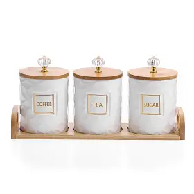 B0DFW9ZX4L JUXYES Set Ceramic Canisters Sugar Coffee Tea Tray
