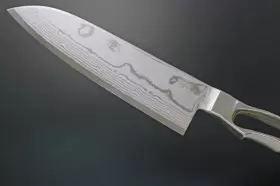 170MM KANETSUNE Santoku Knife Damascus Steel Blade Handle #2