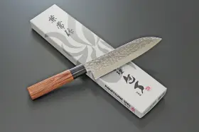 956856729526 KANETSUNE Santoku Kitchen Knife Hammered Hc Wood