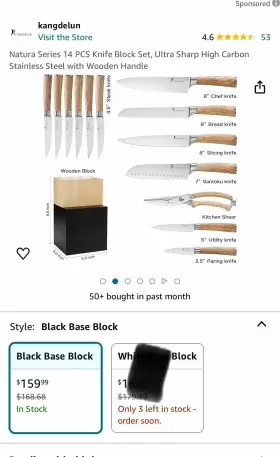 743388245440 KANGDELUN Natura Knife Block Set Ultra Sharp #3
