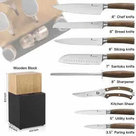 743388245501 KANGDELUN Natura Knife Block Set Ultra Sharp #2