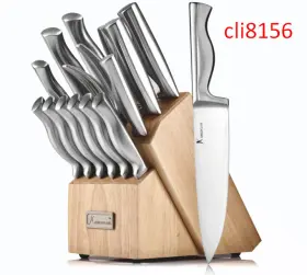 X15-H21 KANGDELUN Ultra Sharp Knife Set Wood Block Ergonomic