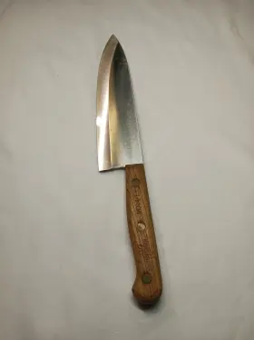 14404 KANSAS CITY Chefs Knife Rivet Wood