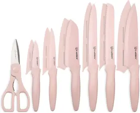 HM2209T-C7PINK KATISUN Kitchen Knife Set Guards Pink Stick Ru