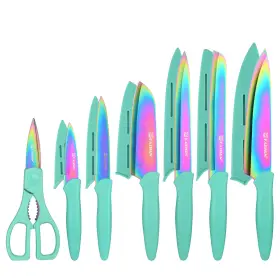 HM2209T-C7 KATISUN Rainbow Knife Set Covers Titanium Coated