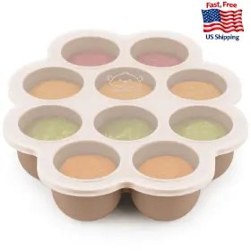 B09ZXKYWTP KEABABIES Silicone Baby Food Freezer Tray Pods Lid