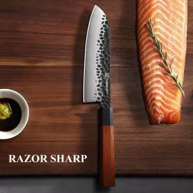 Z2040106K KEEMAKE Santoku Knife Chef Steel Sushi Slicing #2