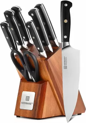 Z2050008K KEEMAKE Kitchen Knife Set Block Razor Sharp Chef