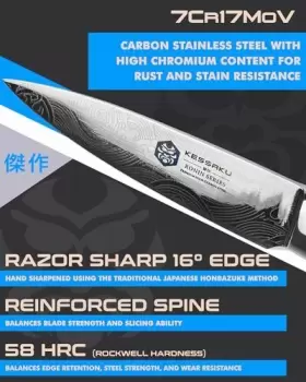 816129029668 KESSAKU Paring Knife Ronin Forged High Carbon #3