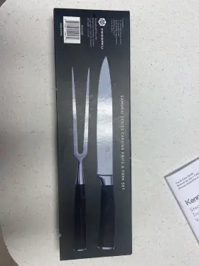 KES23088 KESSAKU Meat Carving Knife Fork Set Samurai #3