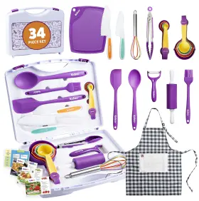 MTS-4830-A KIDSTIR Kids Cooking Baking Set Utensils Organizer