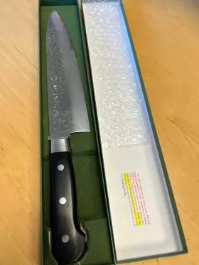 WGAD24-9-5SP KIKUICHI Warikomi Tsuchime Damascus Chefs Knife #3