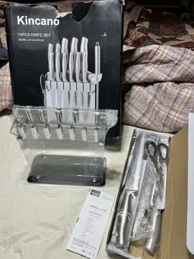 KF-K3-HB128 KINCANO High Carbon Steel Knife Set Chef Acrylic