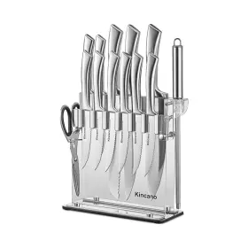 XK0031 KINCANO Steel Knife Set Stand Serrated Blade