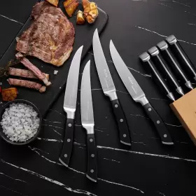 629721759624 KITCHELPER Steak Knives Set Serrated Block #2