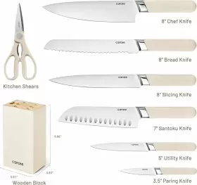 D0102HRZT68 KITCHEN Carote Knife Bock Set Steel Razor Sharp #2