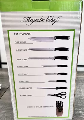 J-371784 KITCHEN Majestic Chef Steal Block Knives Cabin Set #3