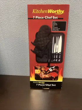 607656053307 KITCHEN WORTHY Chef Knife Set Bag Zipper Broke