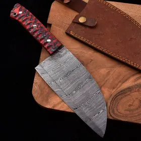 ZS-221 KITCHEN Damascus Steel Blade Wood Handle Meat Cleaver #2