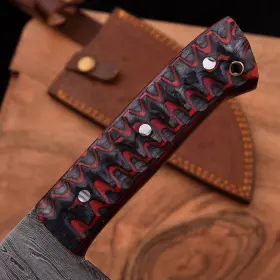 ZS-221 KITCHEN Damascus Steel Blade Wood Handle Meat Cleaver #3