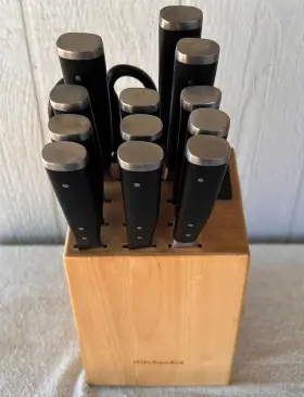045908140236 KITCHENAID Forged Cutlery Steel Knife Set Block