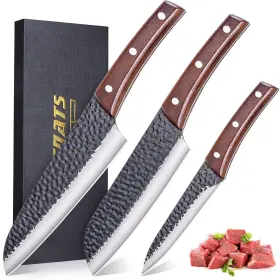NK03 KITNATS Meat Cleaver Forged High Carbon Steel Knife Set