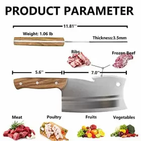 791378888399 KITORY Meat Cleaver Butcher Knife Bone Cutter #2