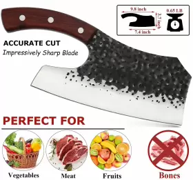 791742494058 KITORY Cleaver Knife Forged Effort Kitchen Ful #2