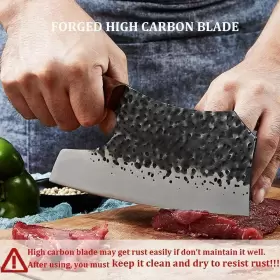 791742494058 KITORY Cleaver Knife Forged Effort Kitchen Ful #3