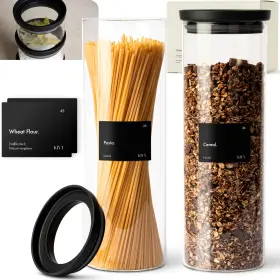 B0C573W52H KIVY Airtight Glass Jars Lid Food Storage