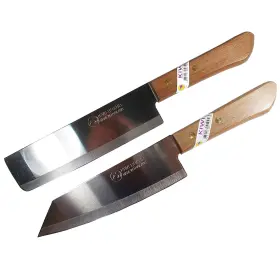 4336347570 KIWI Utility Kitchen Knives Set Steel Cutlery Wood