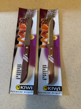851130080323 KIWI Knife Steel Blade Wood Handle Utility